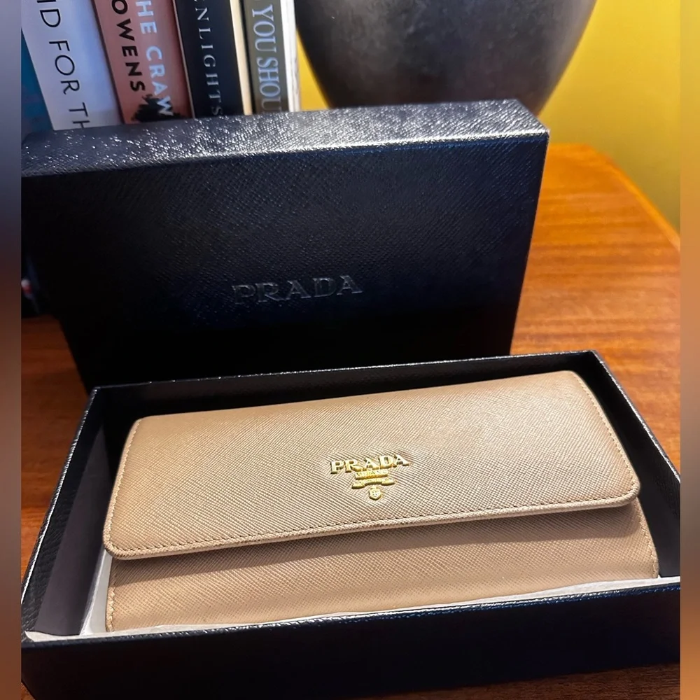 Prada Saffiano Long Wallet Camel - Picture 7 of 16